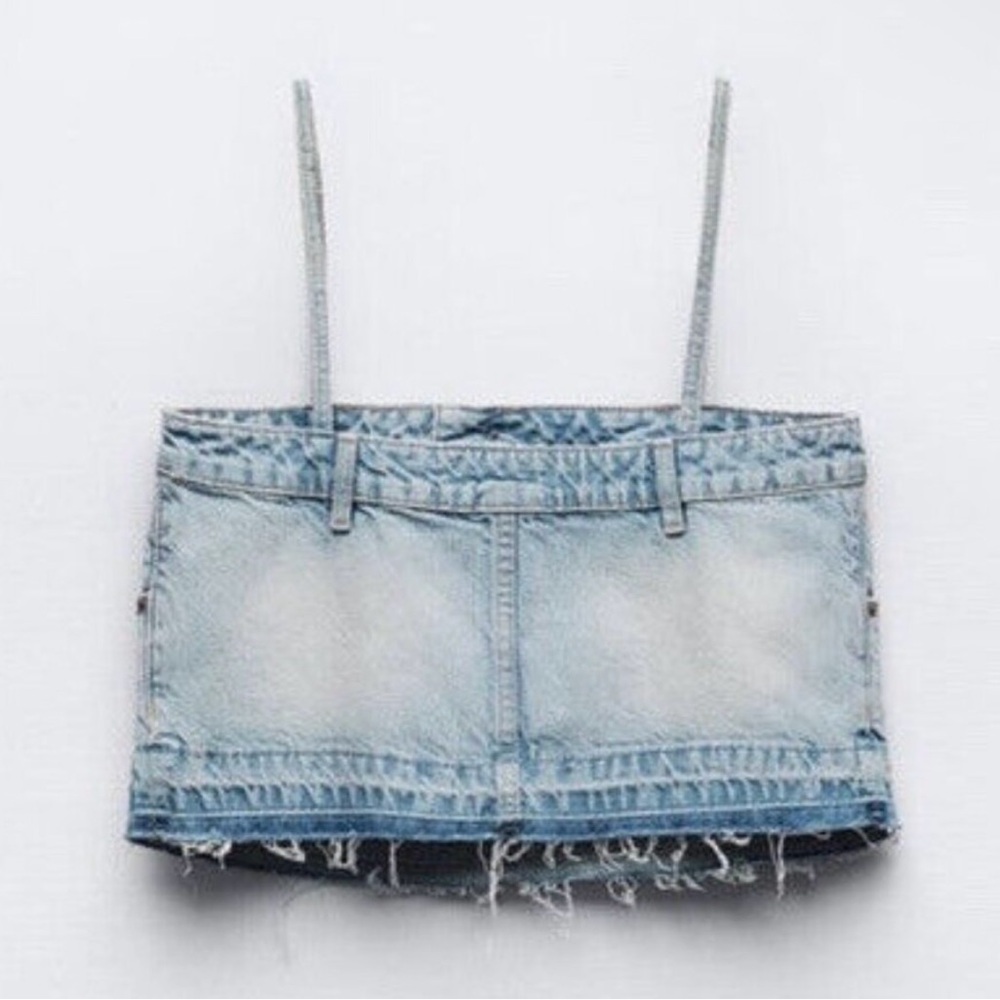 Zara Skirt Denim Crop Top 5252/201 - Picture 3 of 4